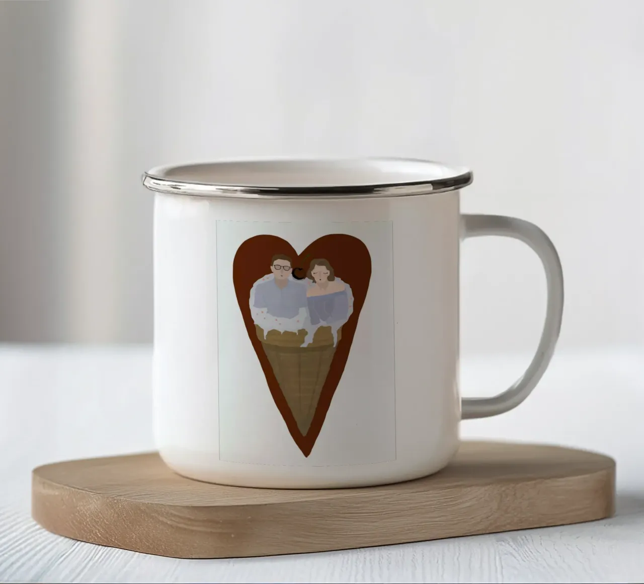 Two Scoops Are Better Emaille Tasse von Amalia Restrepo