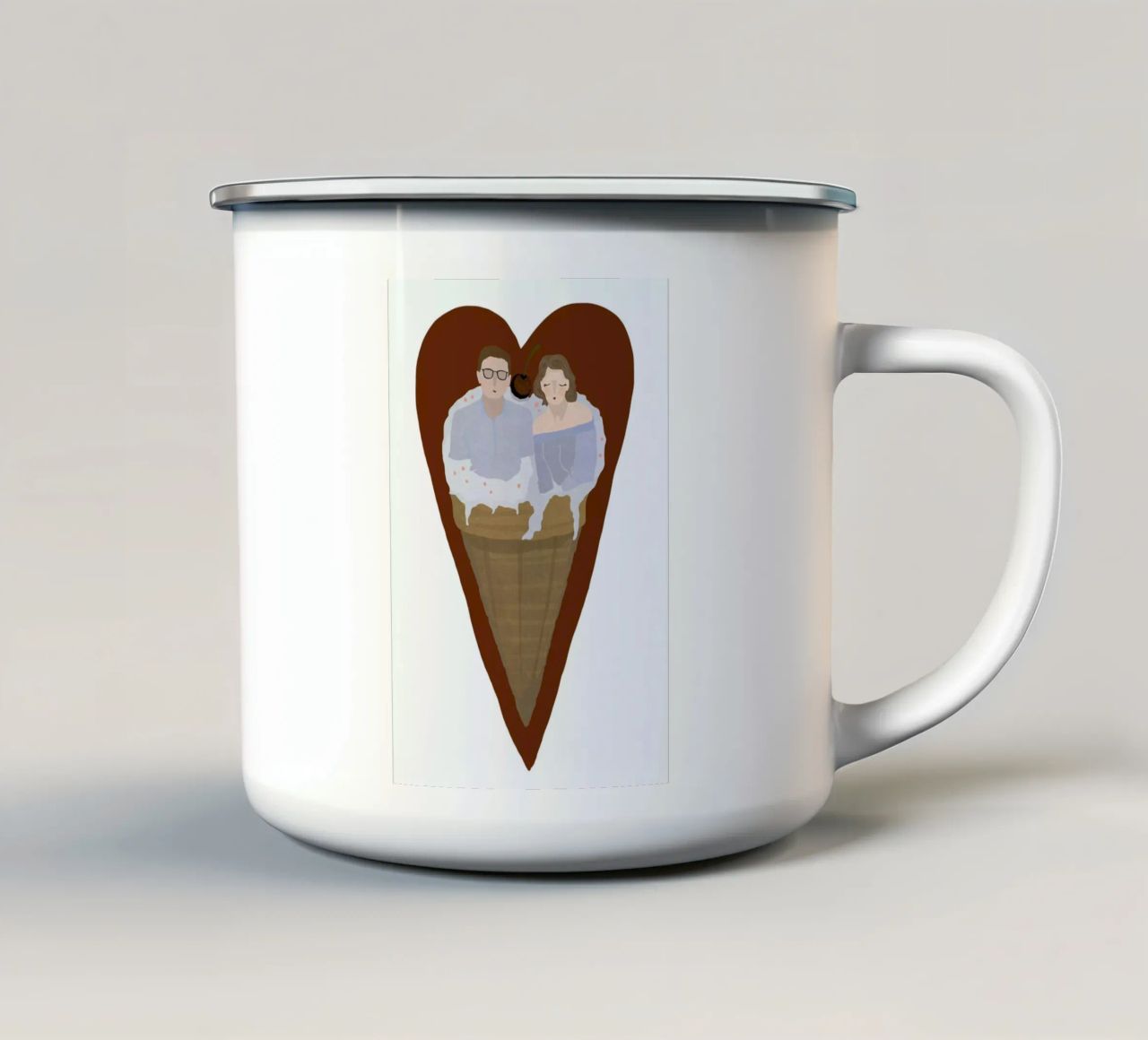 Two Scoops Are Better tazza in smalto da Amalia Restrepo