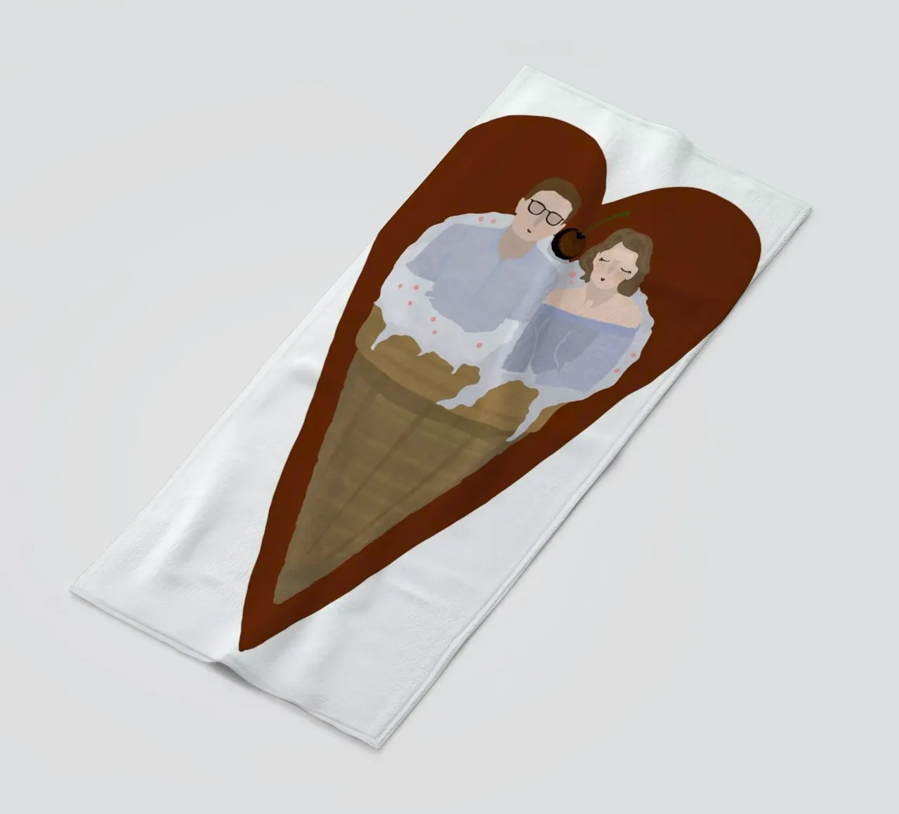 Two Scoops Are Better toalla de playa de Amalia Restrepo