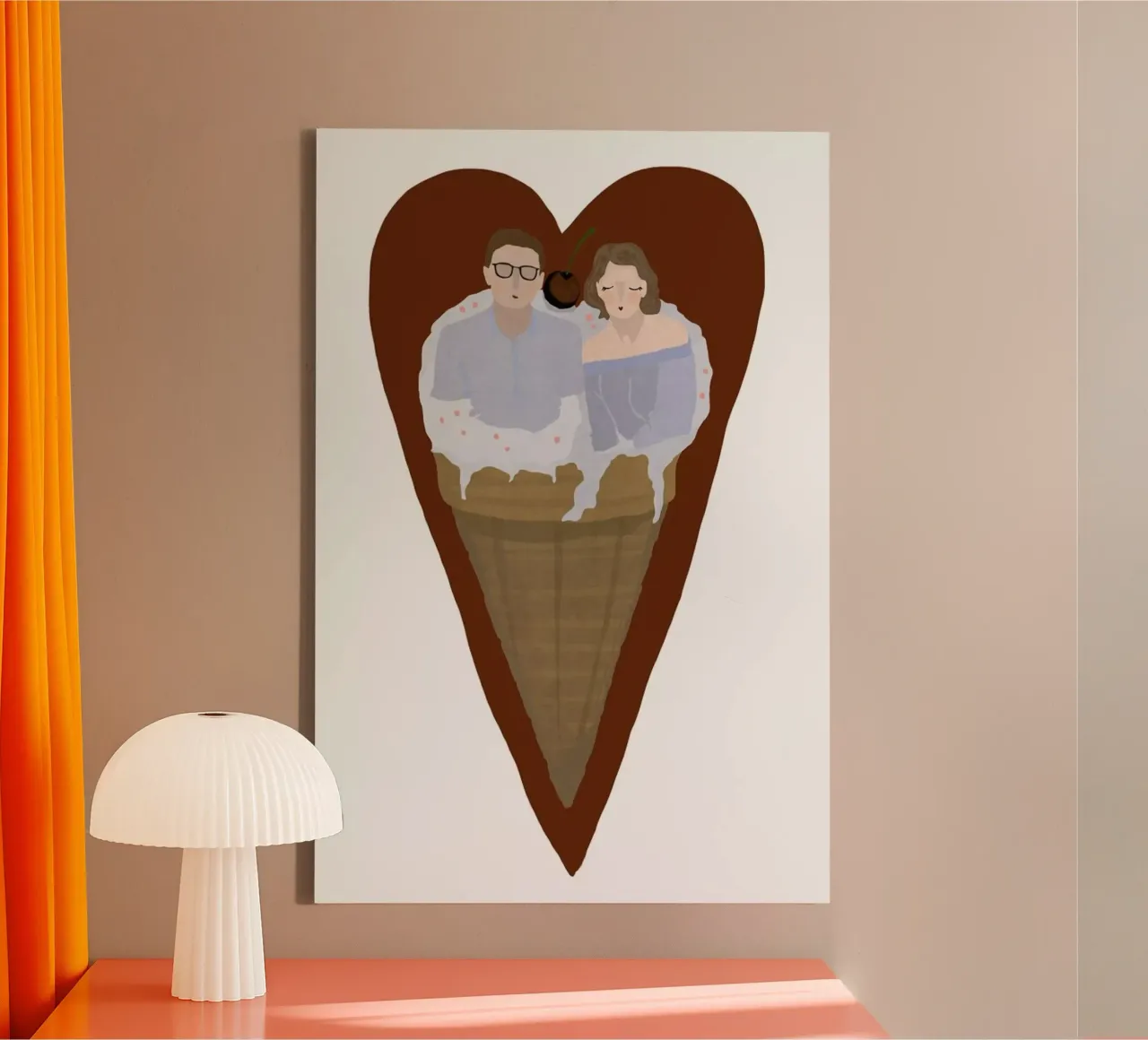 Two Scoops Are Better canvas met Baklijst van Amalia Restrepo