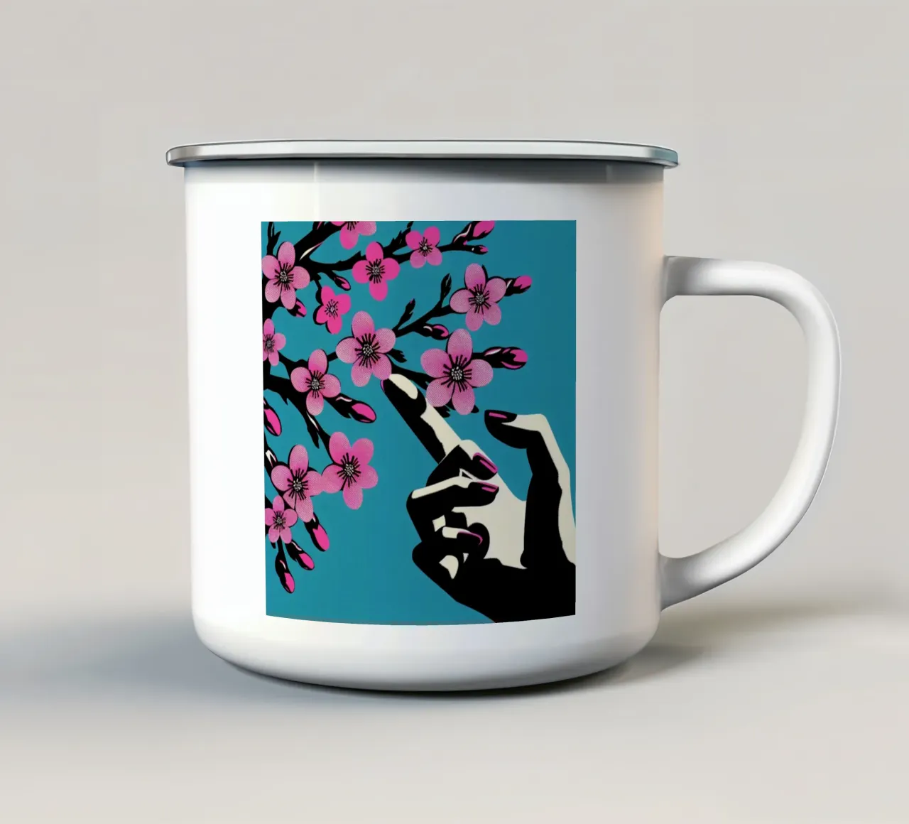 Sakura - Stampa poster d'epoca tazza in smalto da posterprints-by-nomad