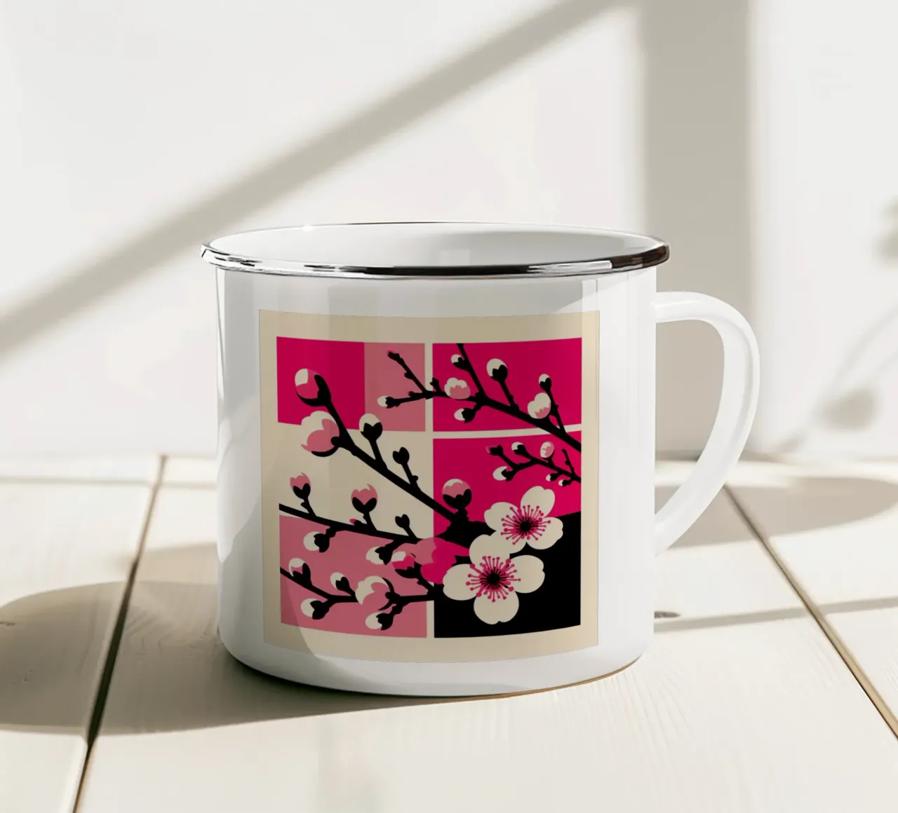 Sakura - Stampa poster d'epoca tazza in smalto da posterprints-by-nomad