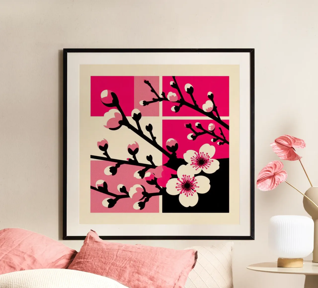 Sakura - Stampa poster d'epoca poster con telaio in plastica da posterprints-by-nomad
