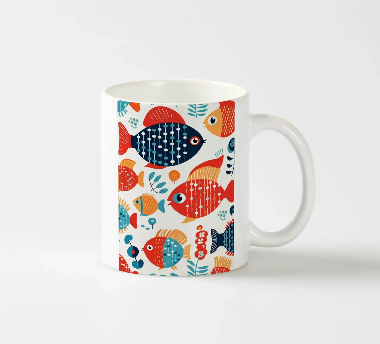 Motif de poisson coloré pour les serviettes de plage mug en céramique de Autofocus
