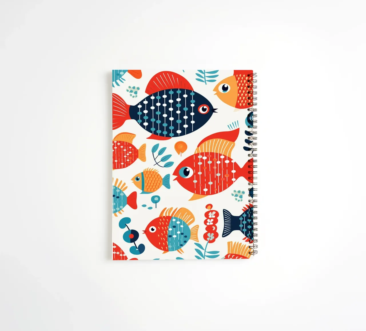 Colourful fish pattern for beach towels spiral notebook by Autofocus