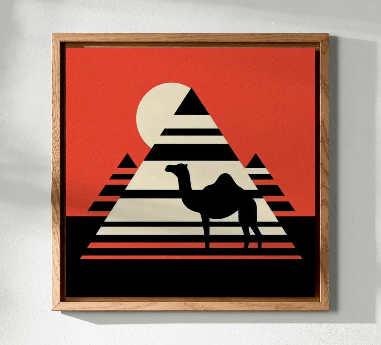 Pyramid with camel - Vintage poster print alu-dibond by posterprints-by-nomad