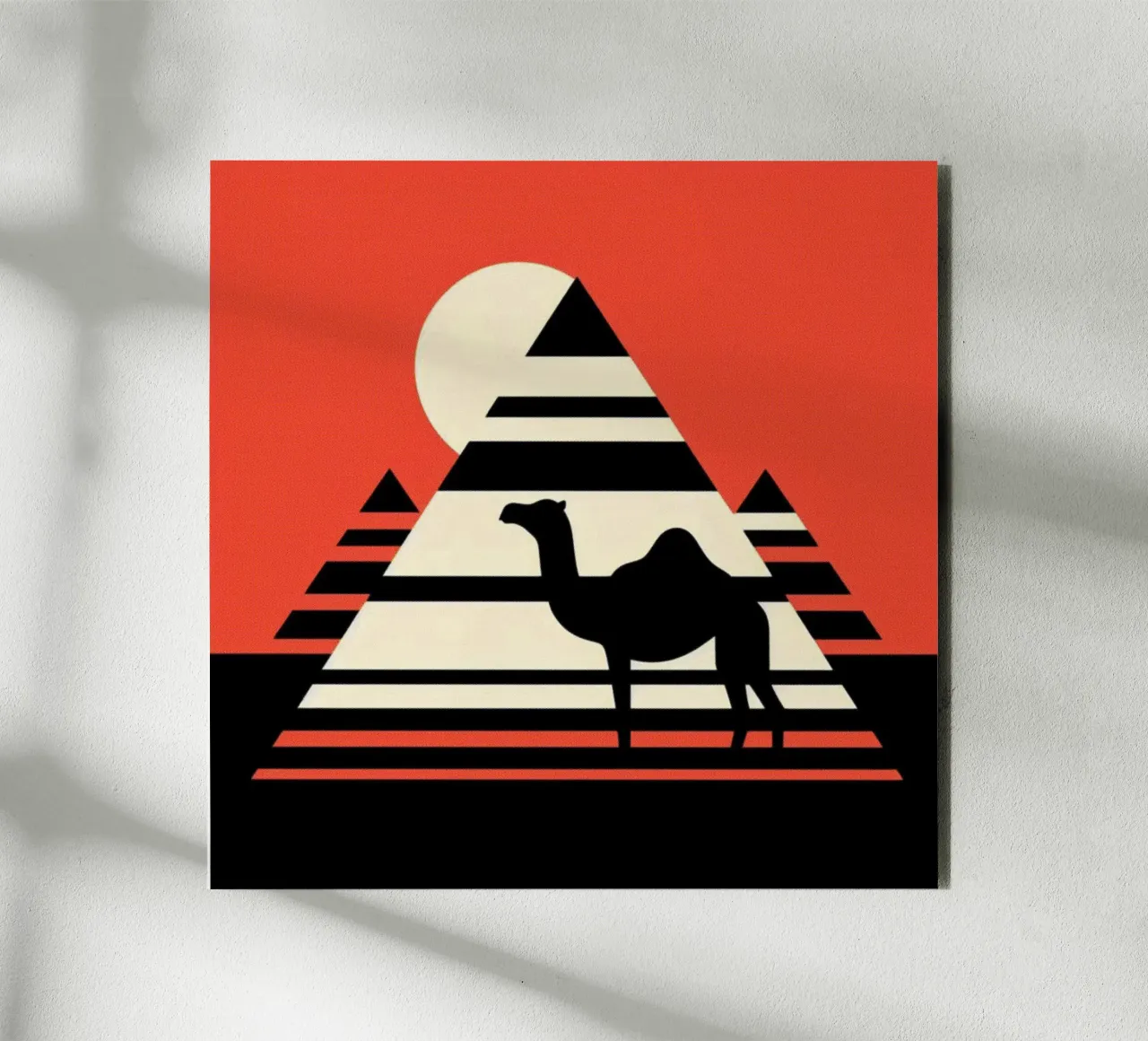 Pyramid with camel - Vintage poster print alu-dibond by posterprints-by-nomad