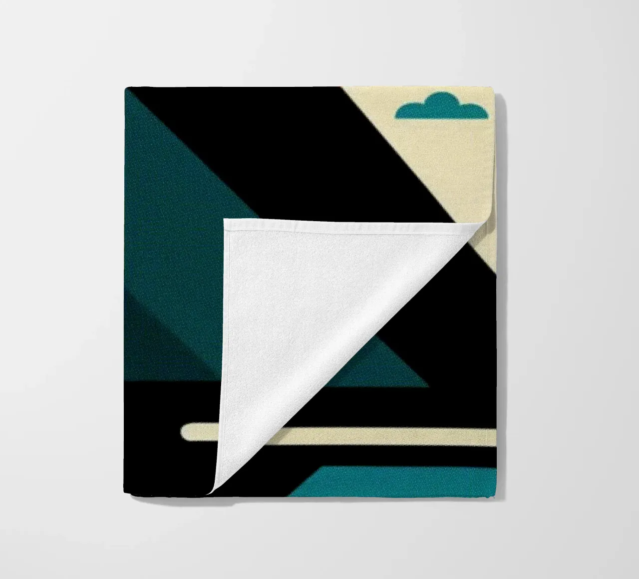 Pyramid with camel - Vintage poster print beach towel by posterprints-by-nomad