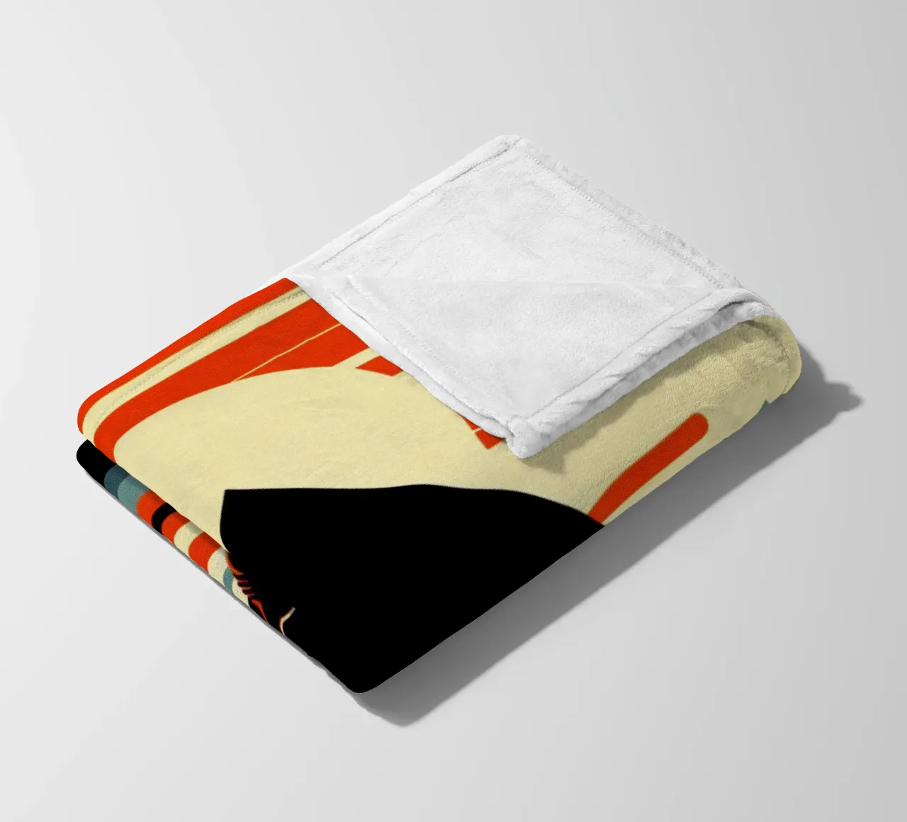 Pyramid with camel - Vintage poster print fleece blanket by posterprints-by-nomad