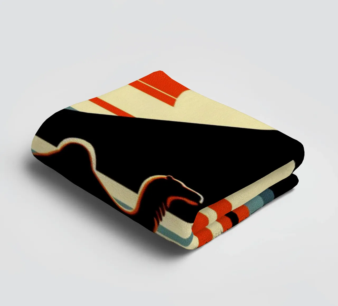 Pyramid with camel - Vintage poster print towel by posterprints-by-nomad