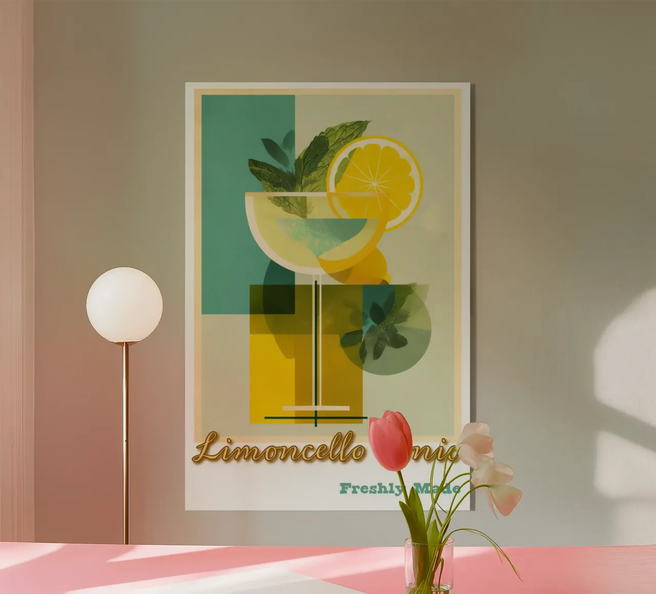 Limoncello Tonic - Poster estivo e retrò per cucina e bar plexiglass da Artworkai Shop