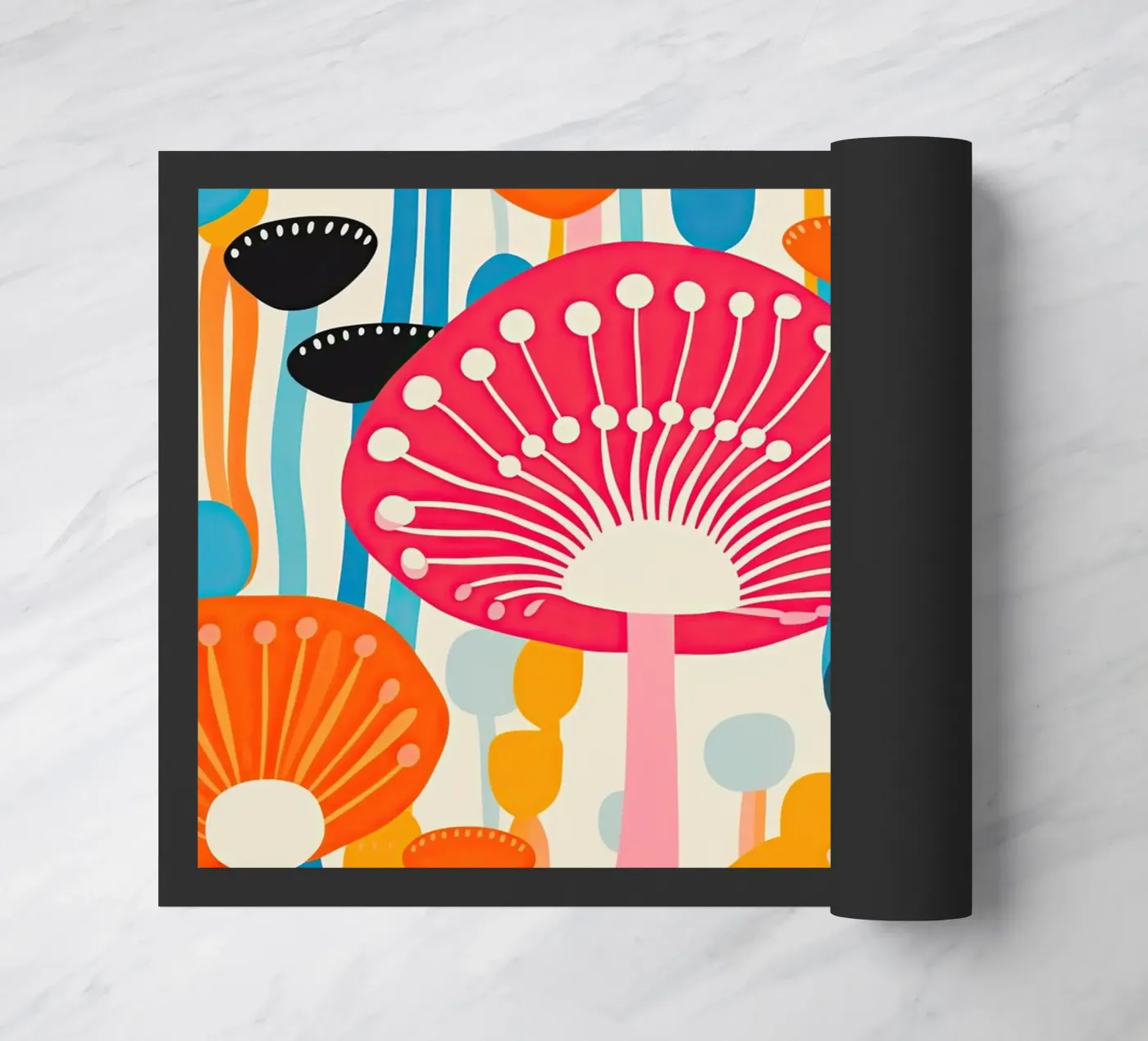 Psychedelic mushroom pattern doormat by Autofocus