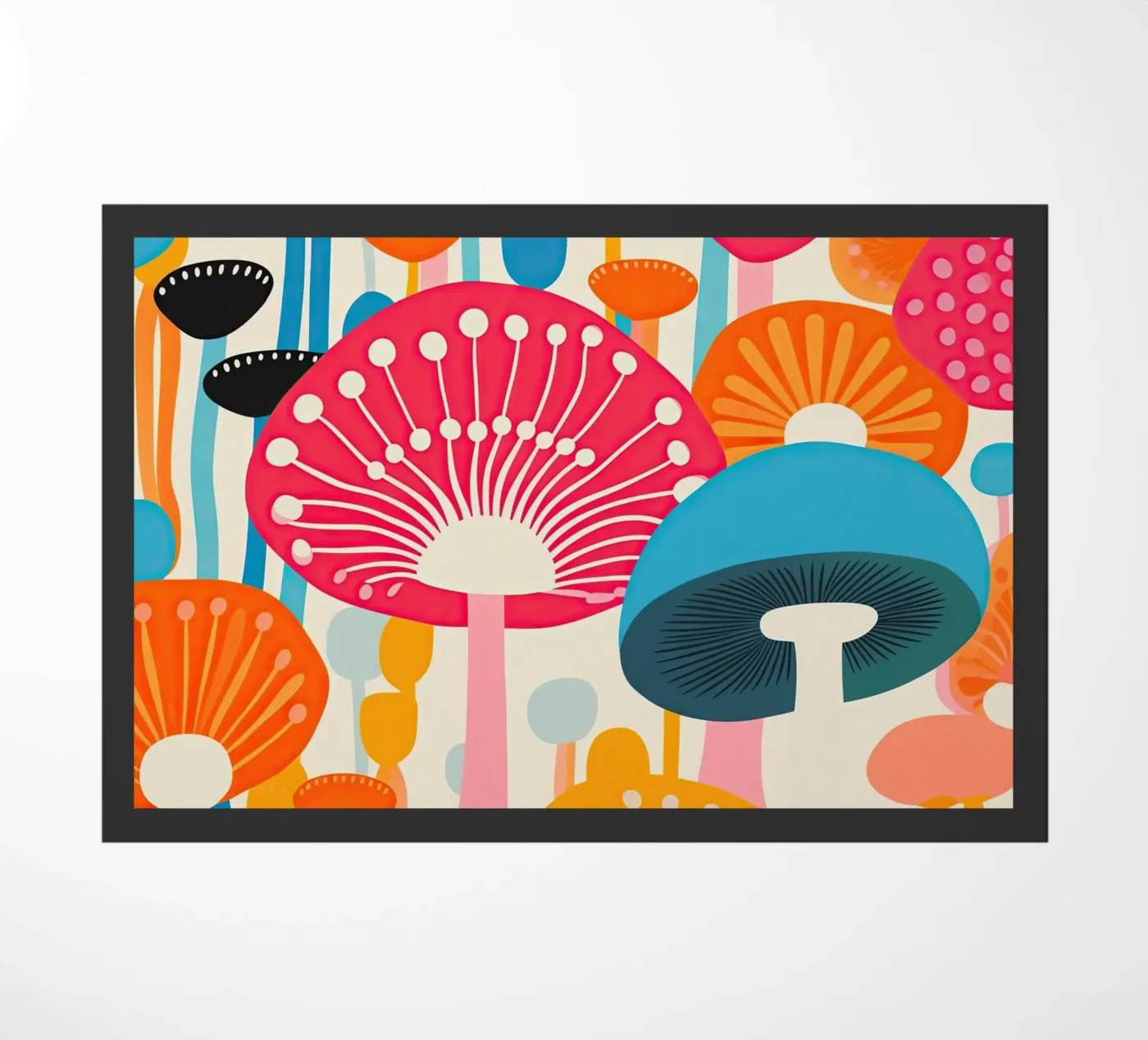 Psychedelic mushroom pattern doormat by Autofocus