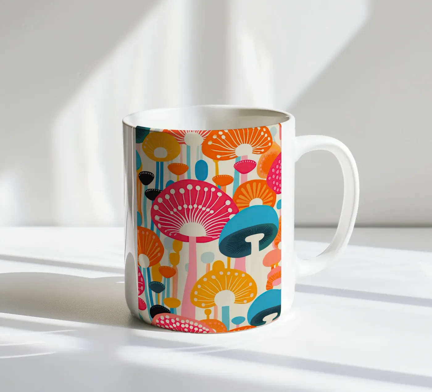 Psychedelic mushroom pattern ceramic mug by Autofocus