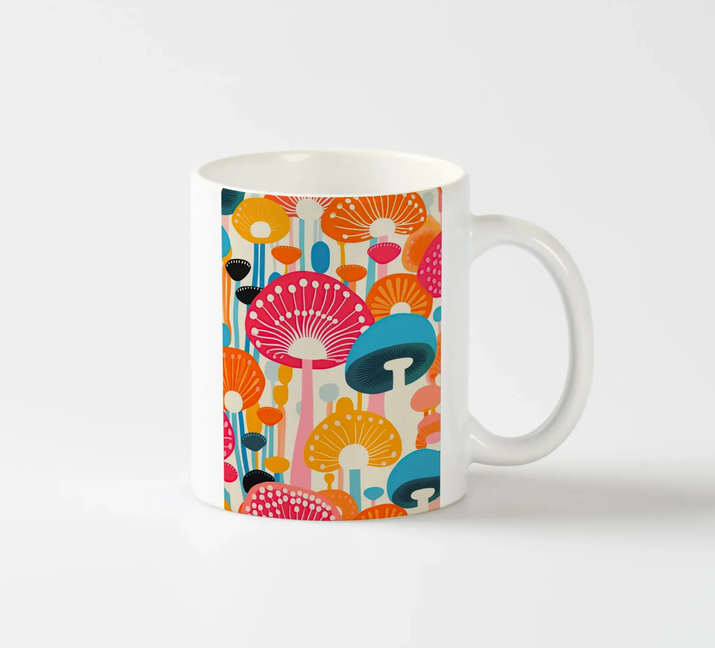 Psychedelic mushroom pattern ceramic mug by Autofocus