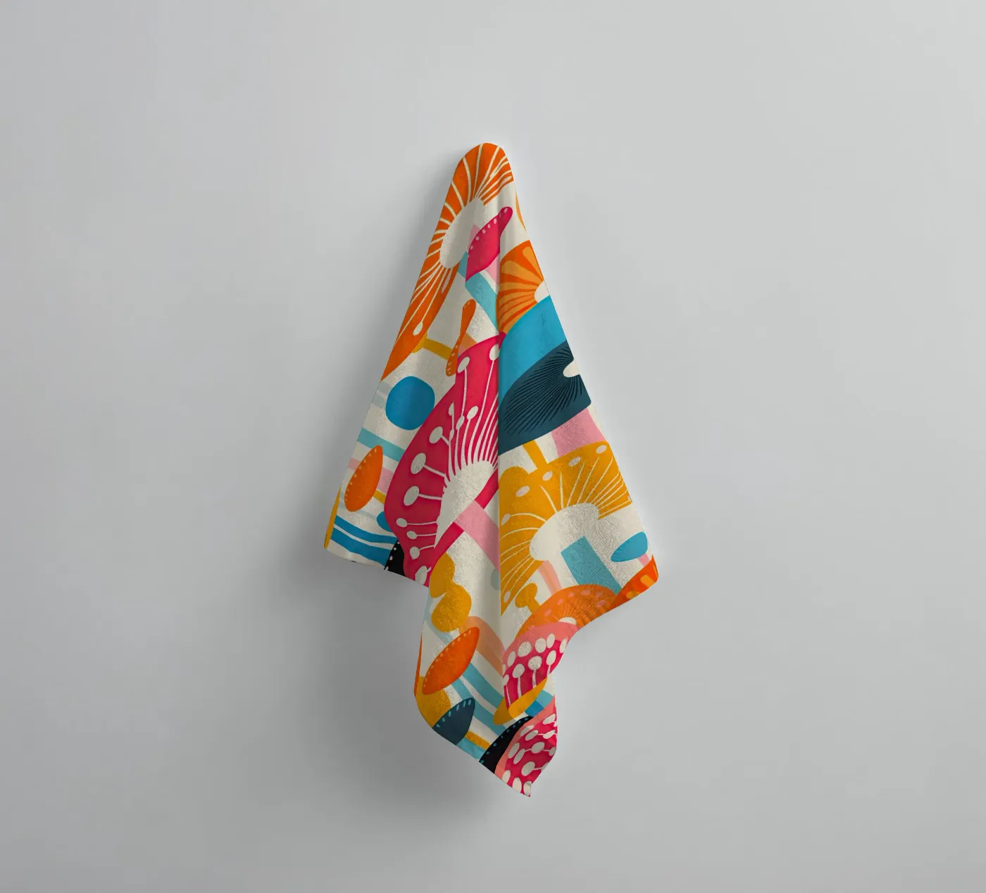 Psychedelic mushroom pattern towel by Autofocus