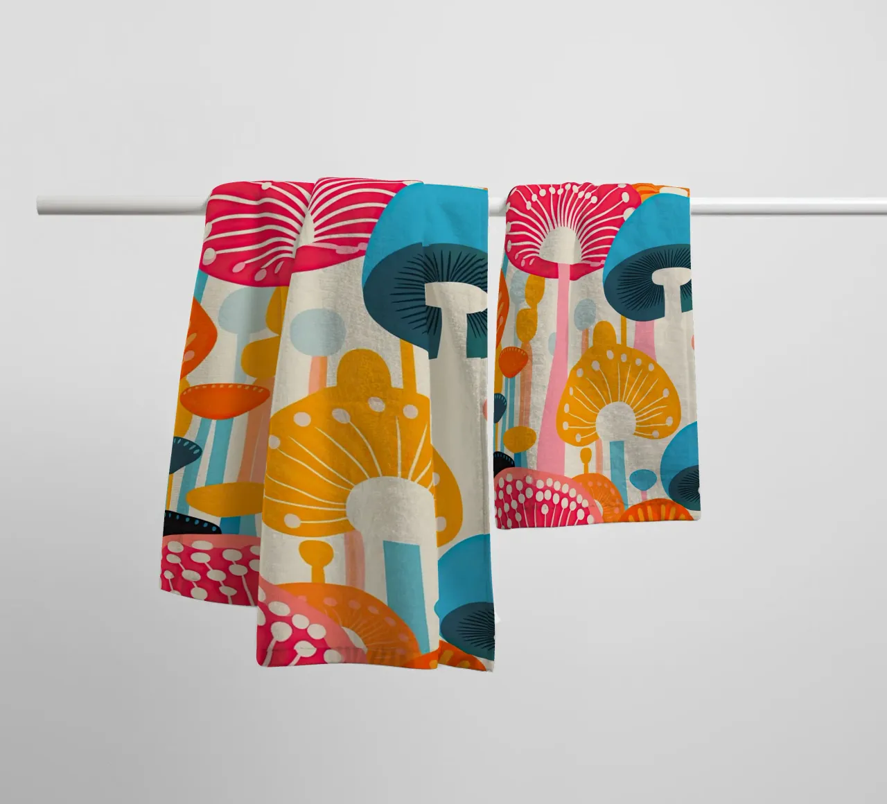 Psychedelic mushroom pattern towel by Autofocus