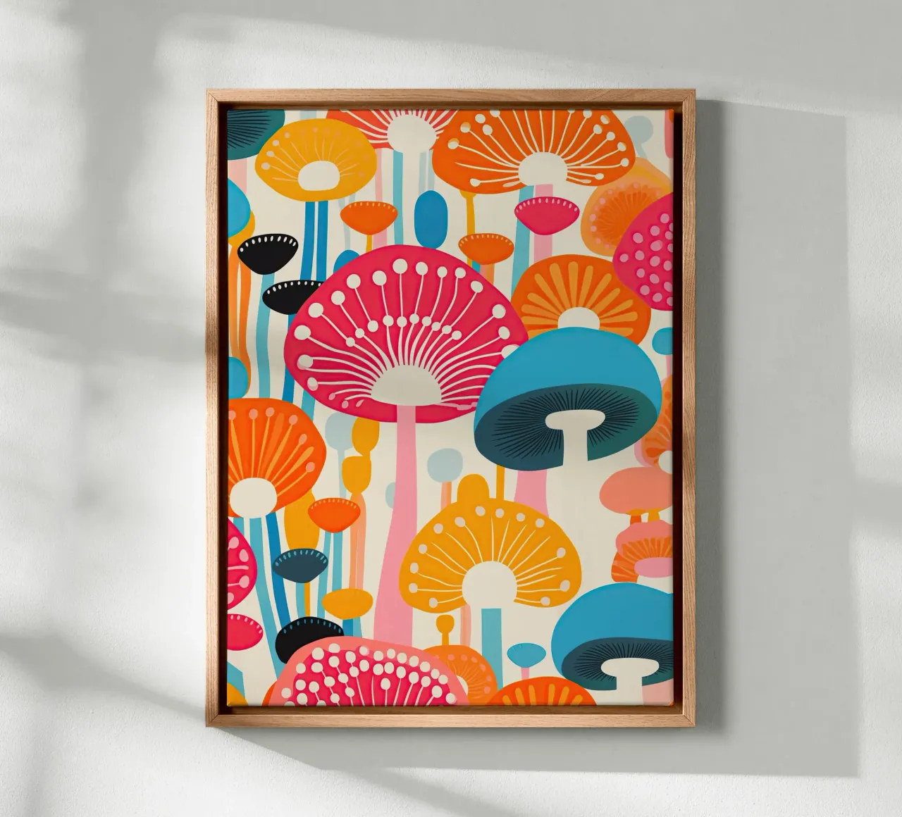 Psychedelic mushroom pattern canvas by Autofocus