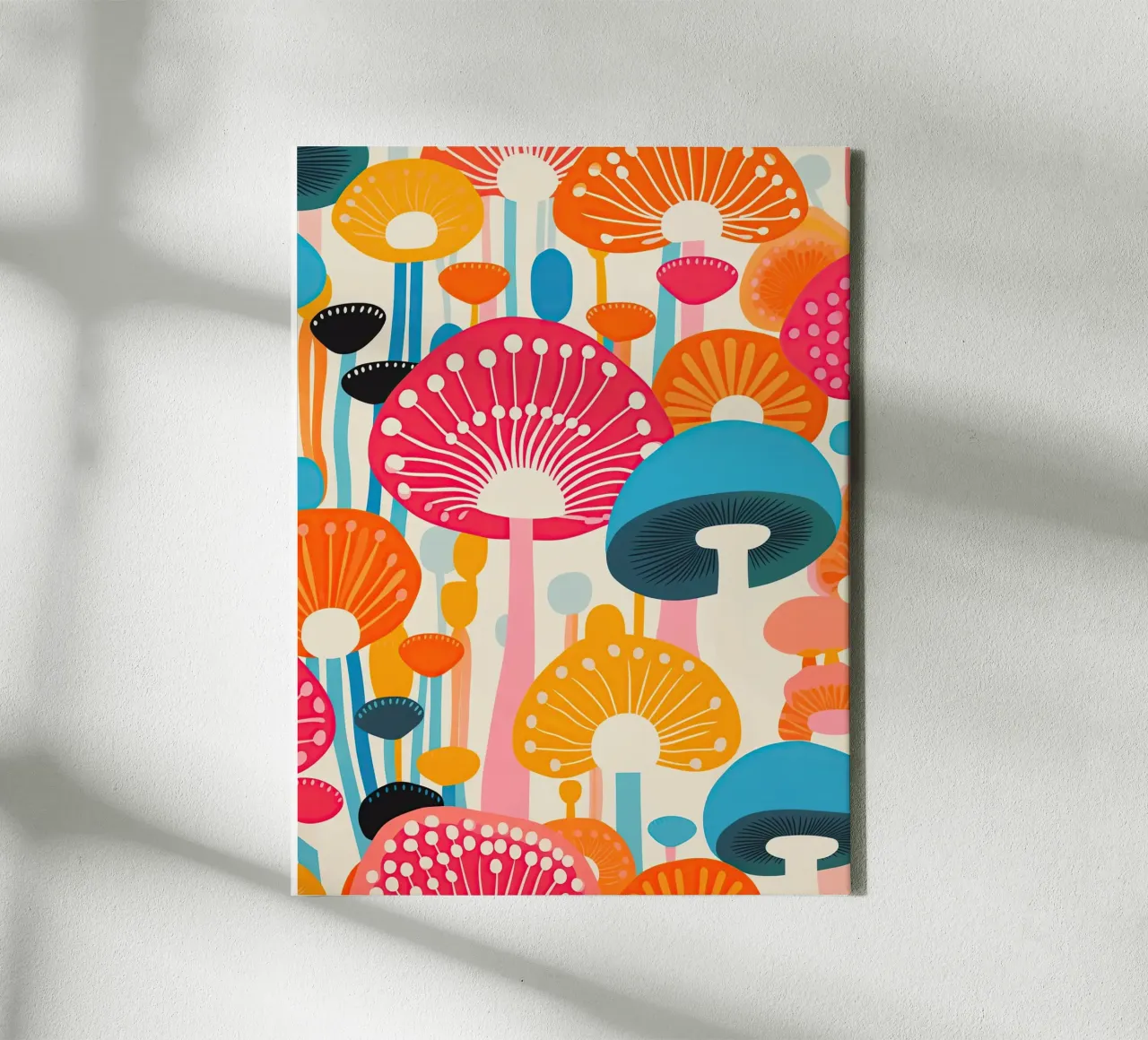 Psychedelic mushroom pattern canvas by Autofocus