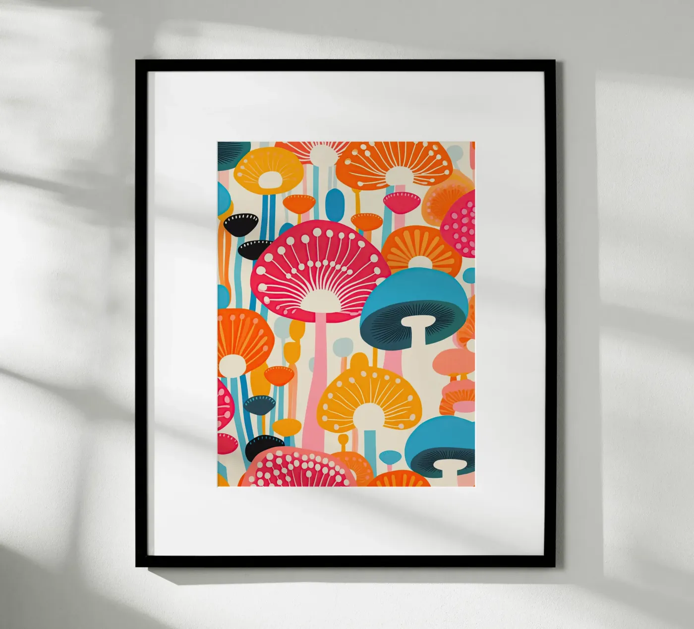 Psychedelic mushroom pattern poster by Autofocus
