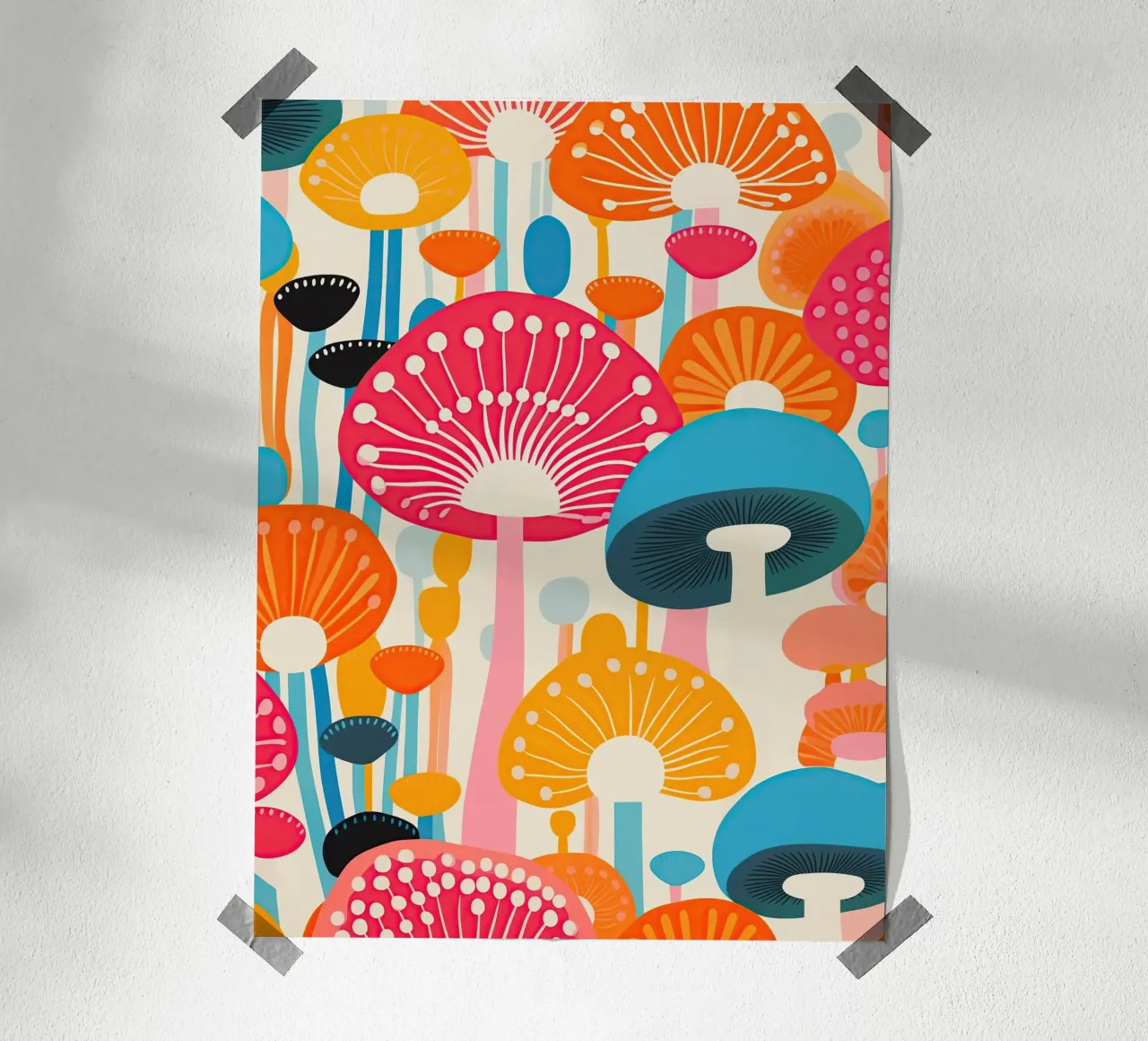 Psychedelisch paddenstoelpatroon poster van Autofocus