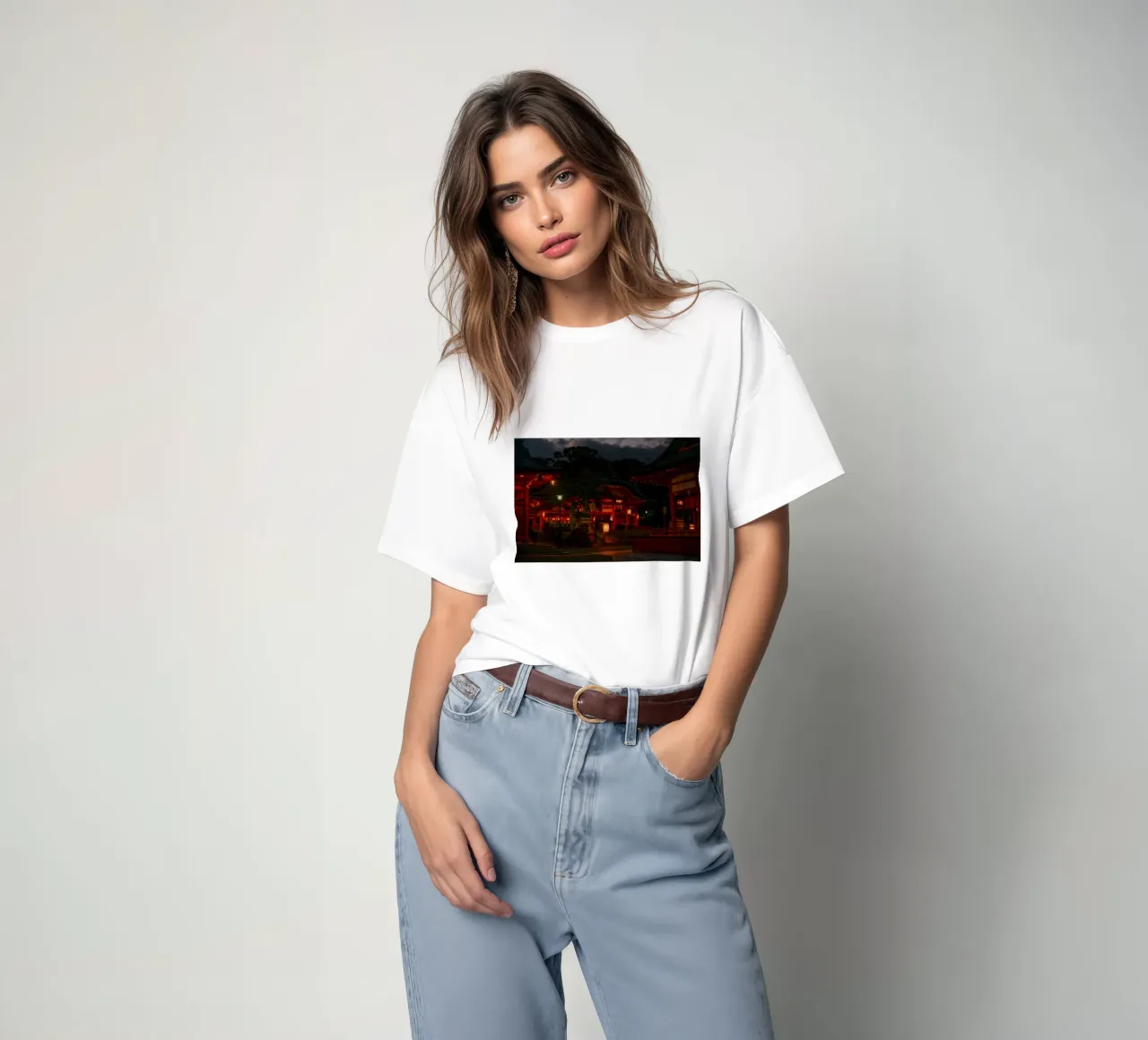 Tempio di Kyoto di notte t-shirt da Marcel Bisig