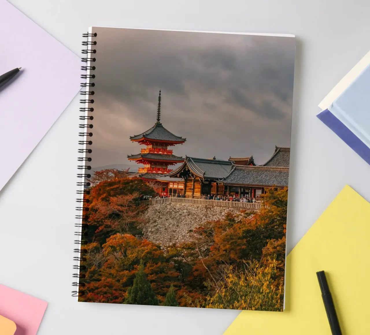 Kiyomizu-dera Temple in Kyoto in autumn spiral notebook by Marcel Bisig