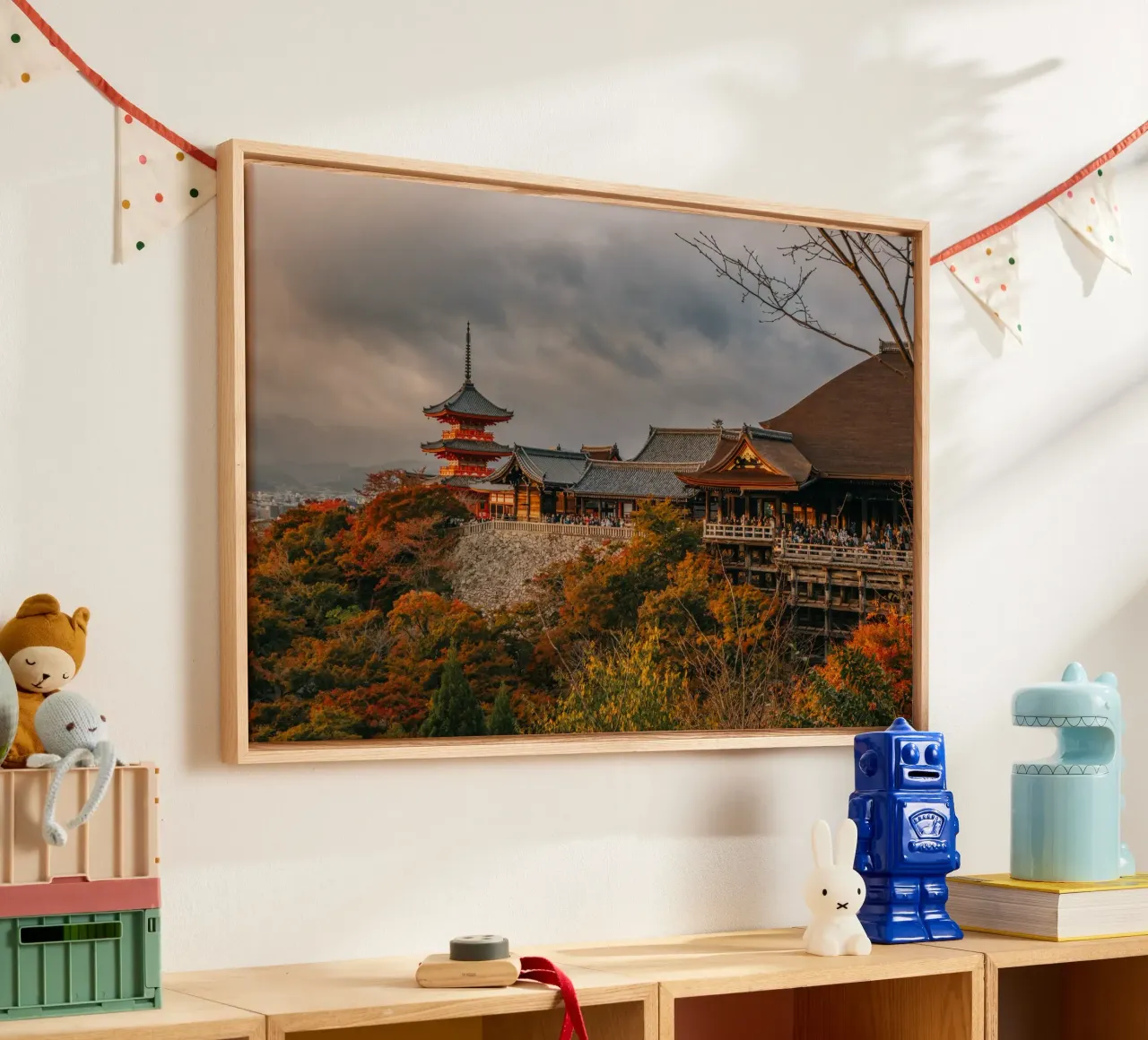 Kiyomizu-dera Temple in Kyoto in autumn canvas by Marcel Bisig
