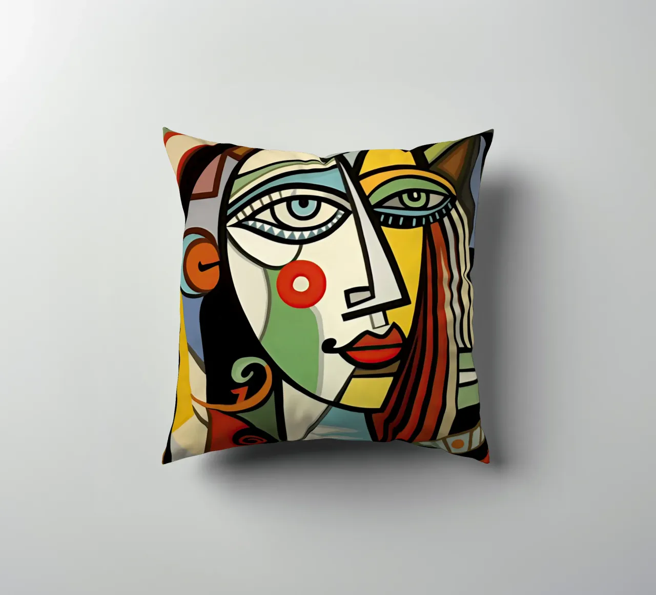 Picasso Forever | Ritratto di ispirazione cubista cuscino da Autofocus