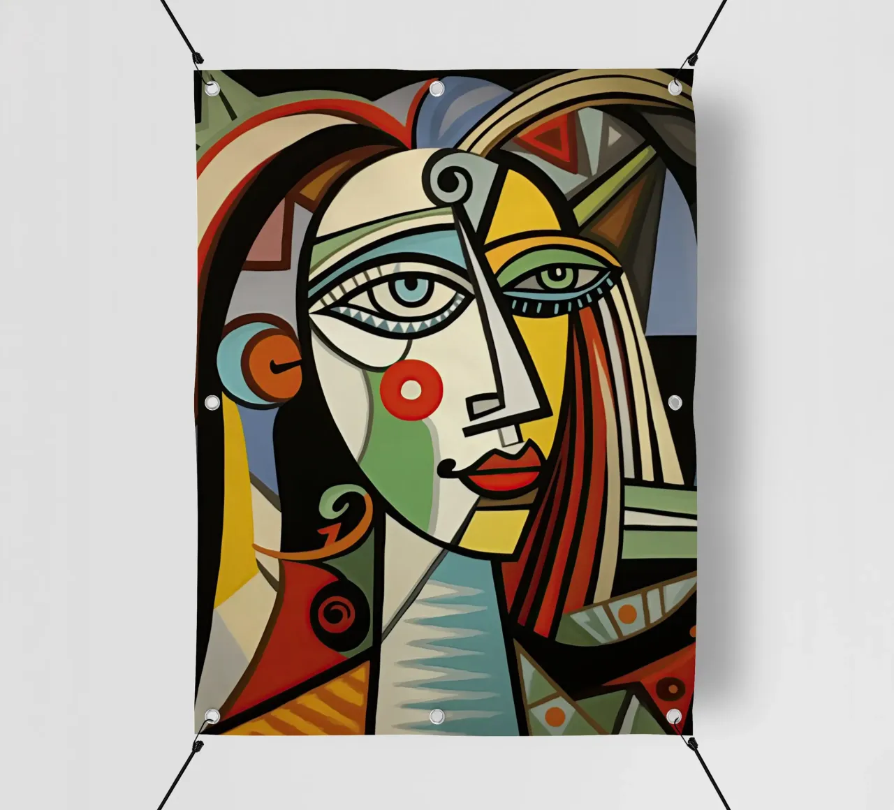Picasso Forever | Ritratto di ispirazione cubista telo in pvc da Autofocus
