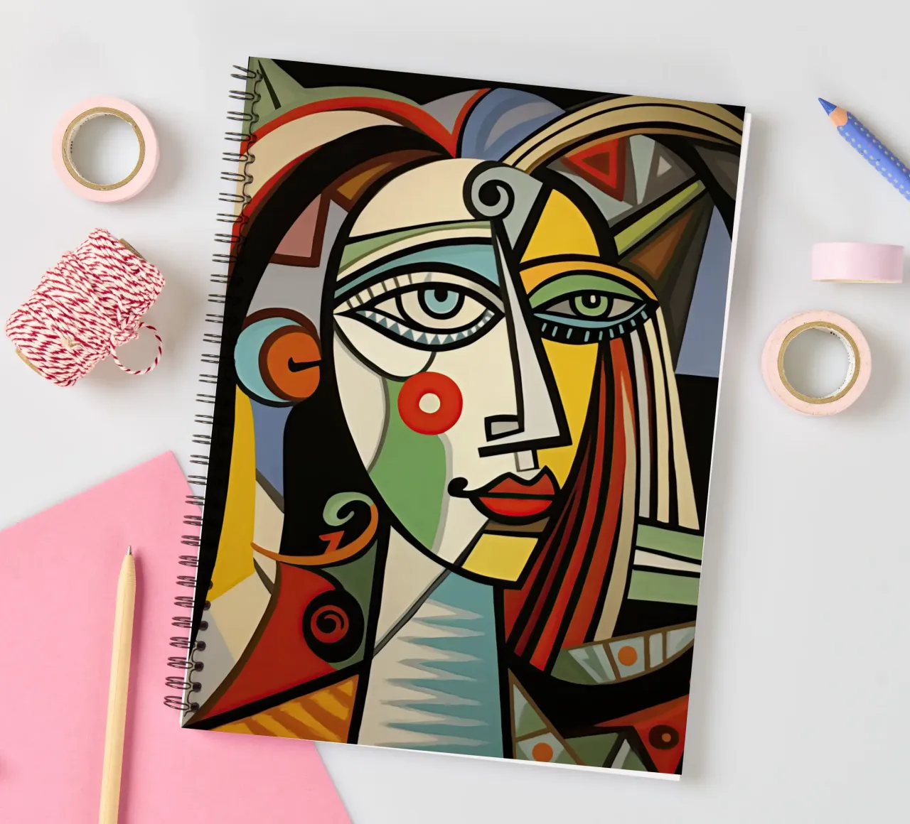 Picasso Forever | Cubist-inspired portrait spiral notebook by Autofocus