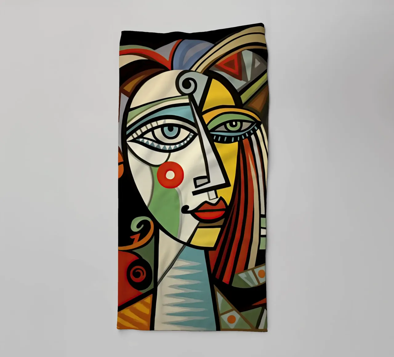 Picasso Forever | Ritratto di ispirazione cubista asciugamano da bagno da Autofocus