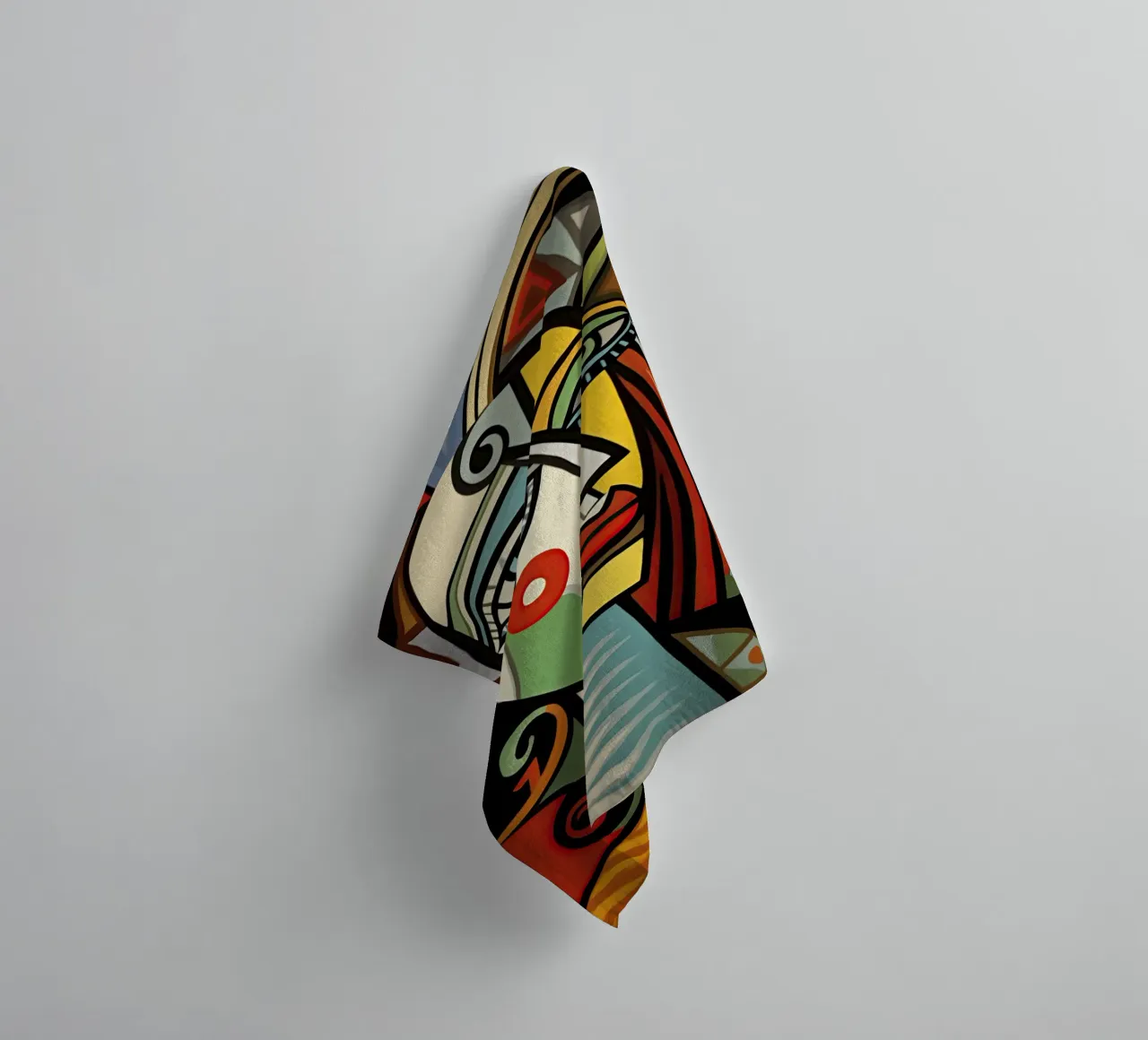 Picasso Forever | Ritratto di ispirazione cubista asciugamano da bagno da Autofocus