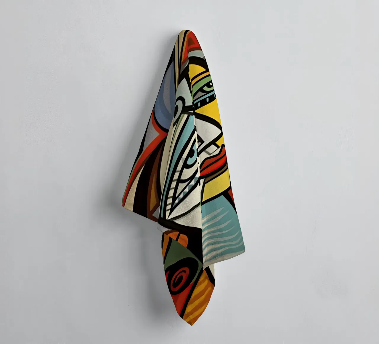 Picasso Forever | Ritratto di ispirazione cubista asciugamano da bagno da Autofocus