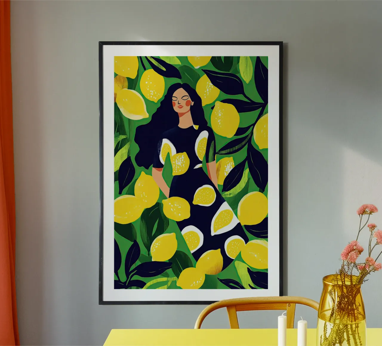 Limoni maturi | Immagine decorativa di una donna carta hahnemühle da Autofocus