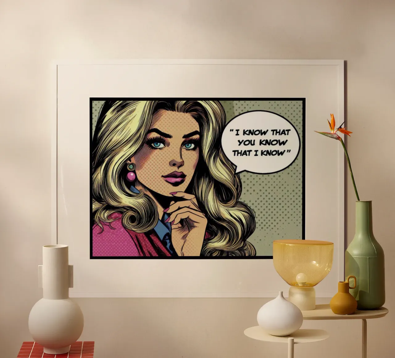 I know that you know – Vintage Posterdruck poster con telaio in plastica da posterprints-by-nomad
