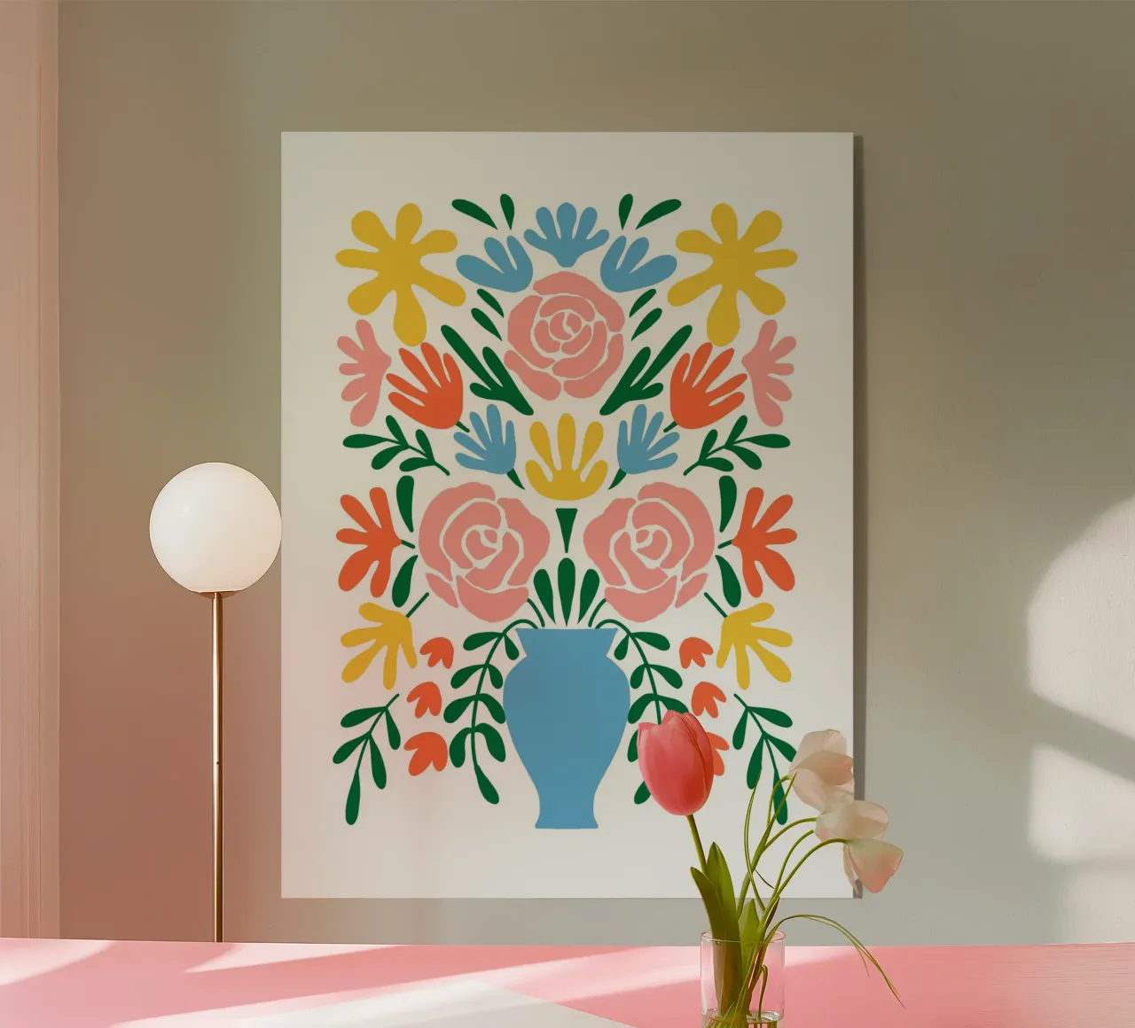 Naive Floral Bouquet acrylic glass by cafelab