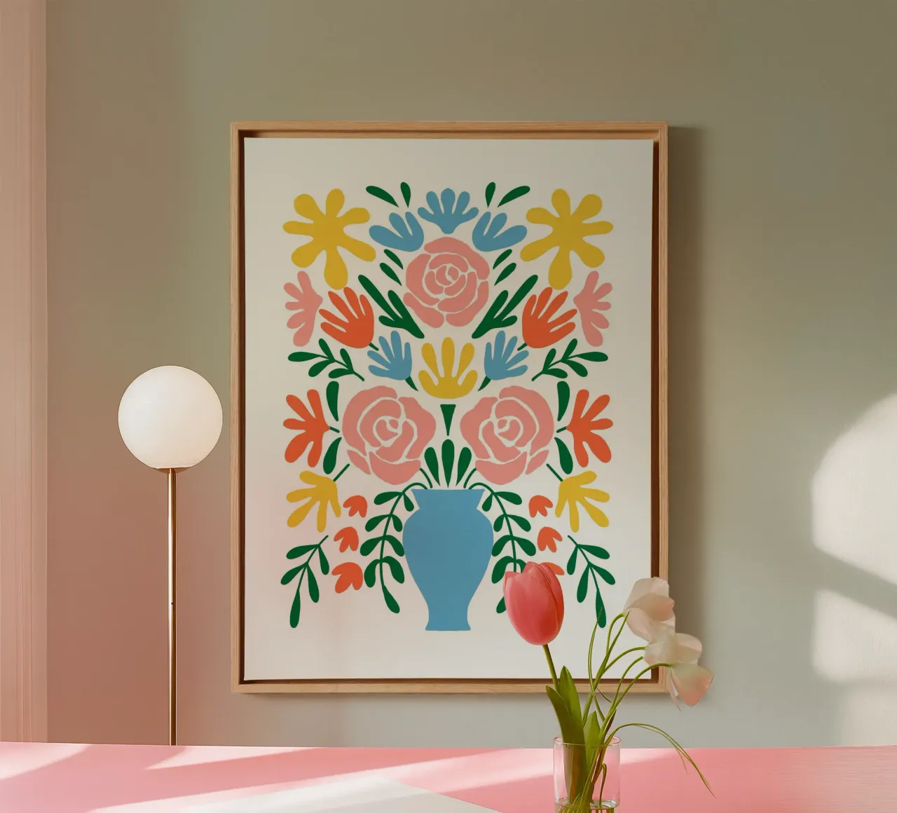 Naive Floral Bouquet canvas by cafelab