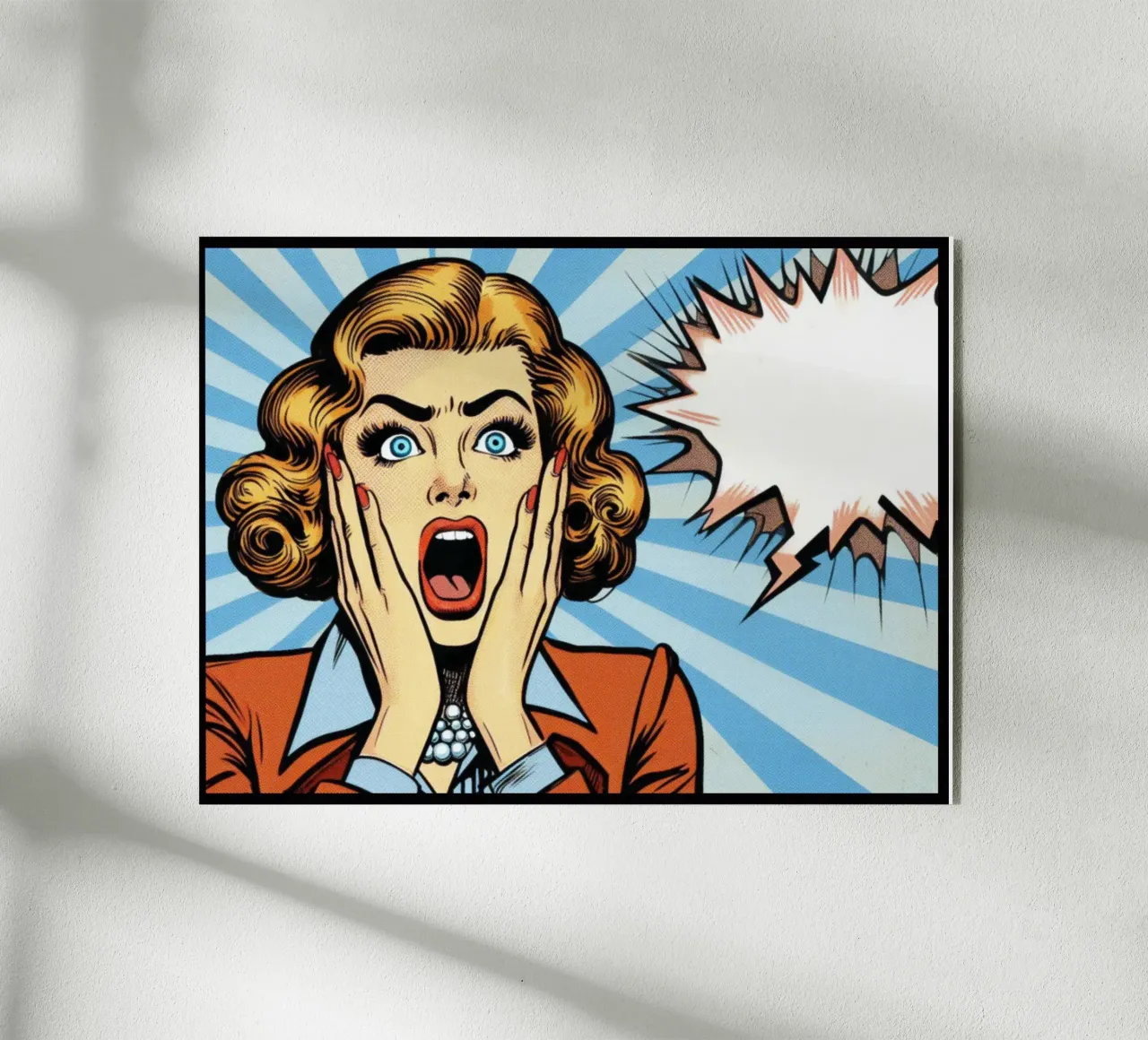 donna spaventata - Poster d'epoca plexiglass da posterprints-by-nomad