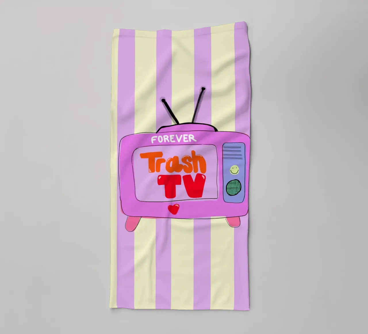 Trash TV asciugamano da bagno da Hej Ibiza by Ute Arnold