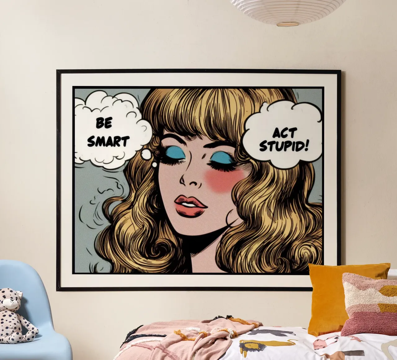 Be smart act stupid – Vintage Posterdruck poster con telaio in alluminio da posterprints-by-nomad