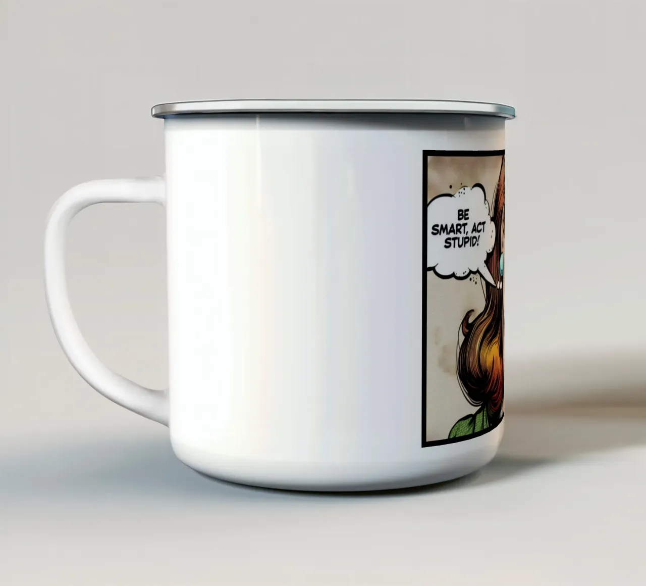 Be smart act stupid – Vintage Posterdruck tazza in smalto da posterprints-by-nomad