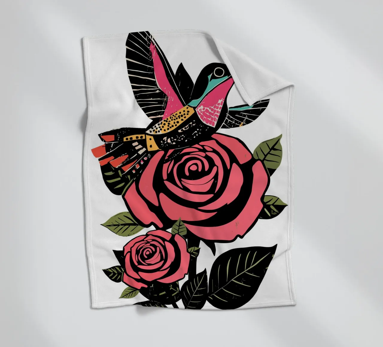 hummingbird hovers fleece blanket by ramosashop