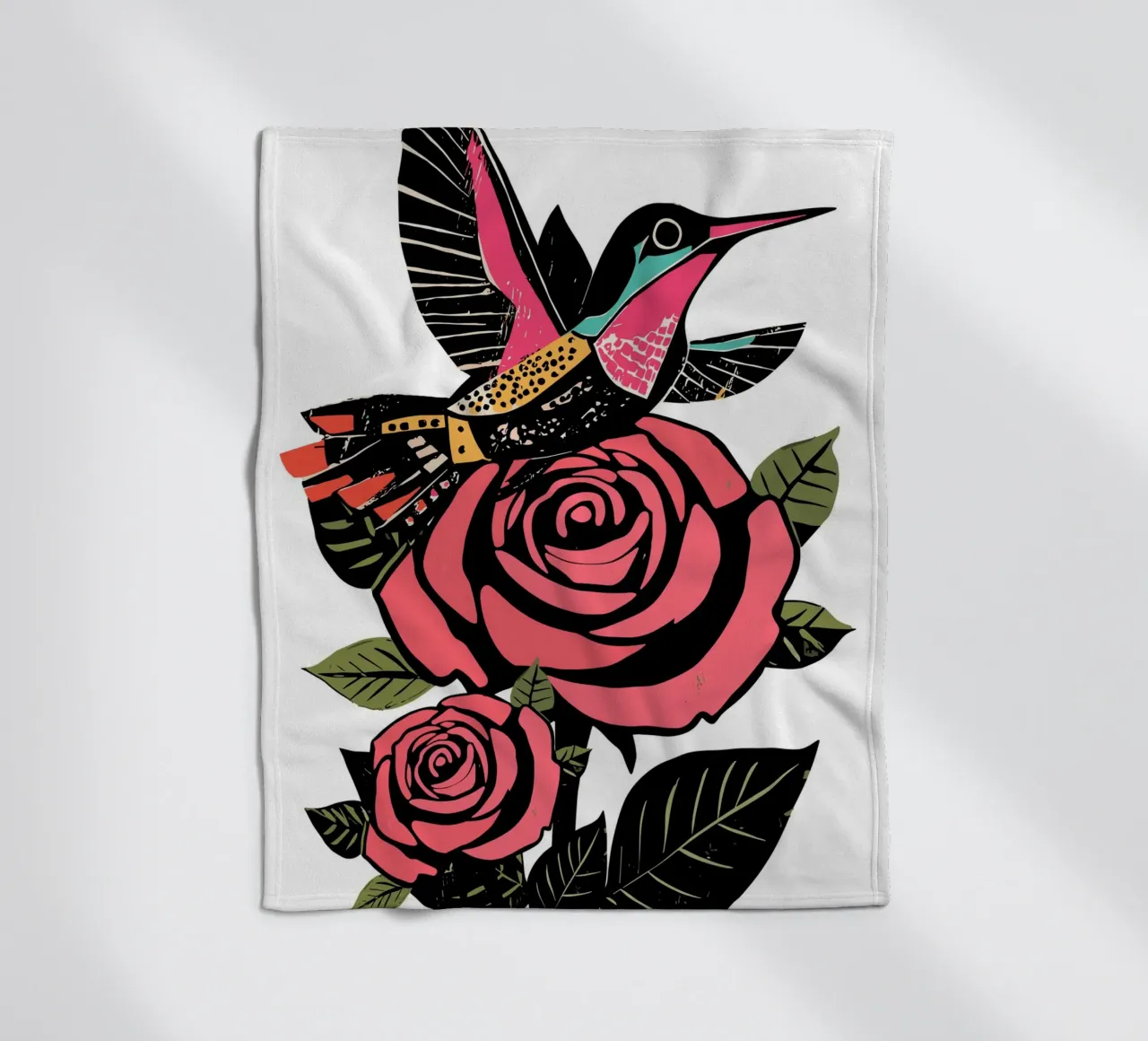 hummingbird hovers fleece blanket by ramosashop