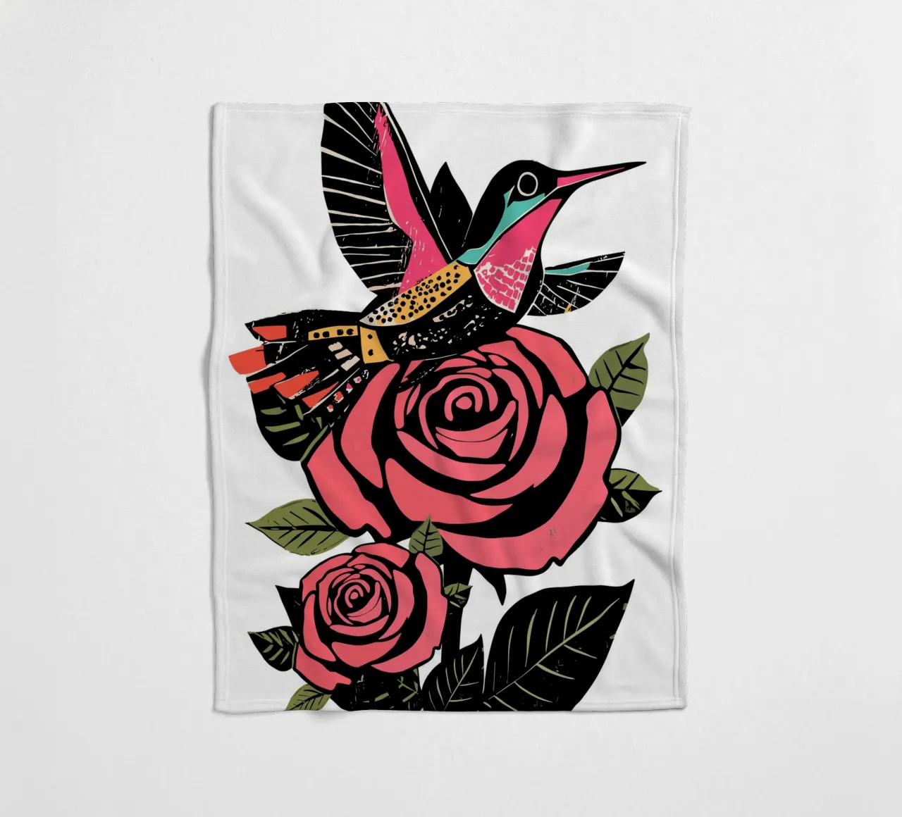 hummingbird hovers fleece blanket by ramosashop