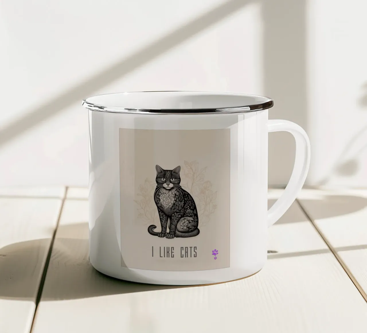 Amo i gatti tazza in smalto da catsforyou