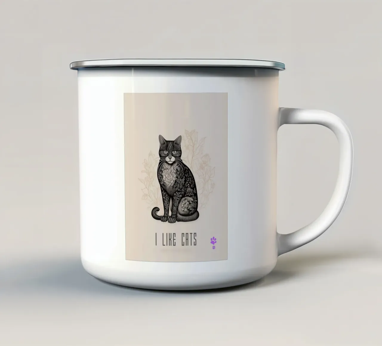 Amo i gatti tazza in smalto da catsforyou