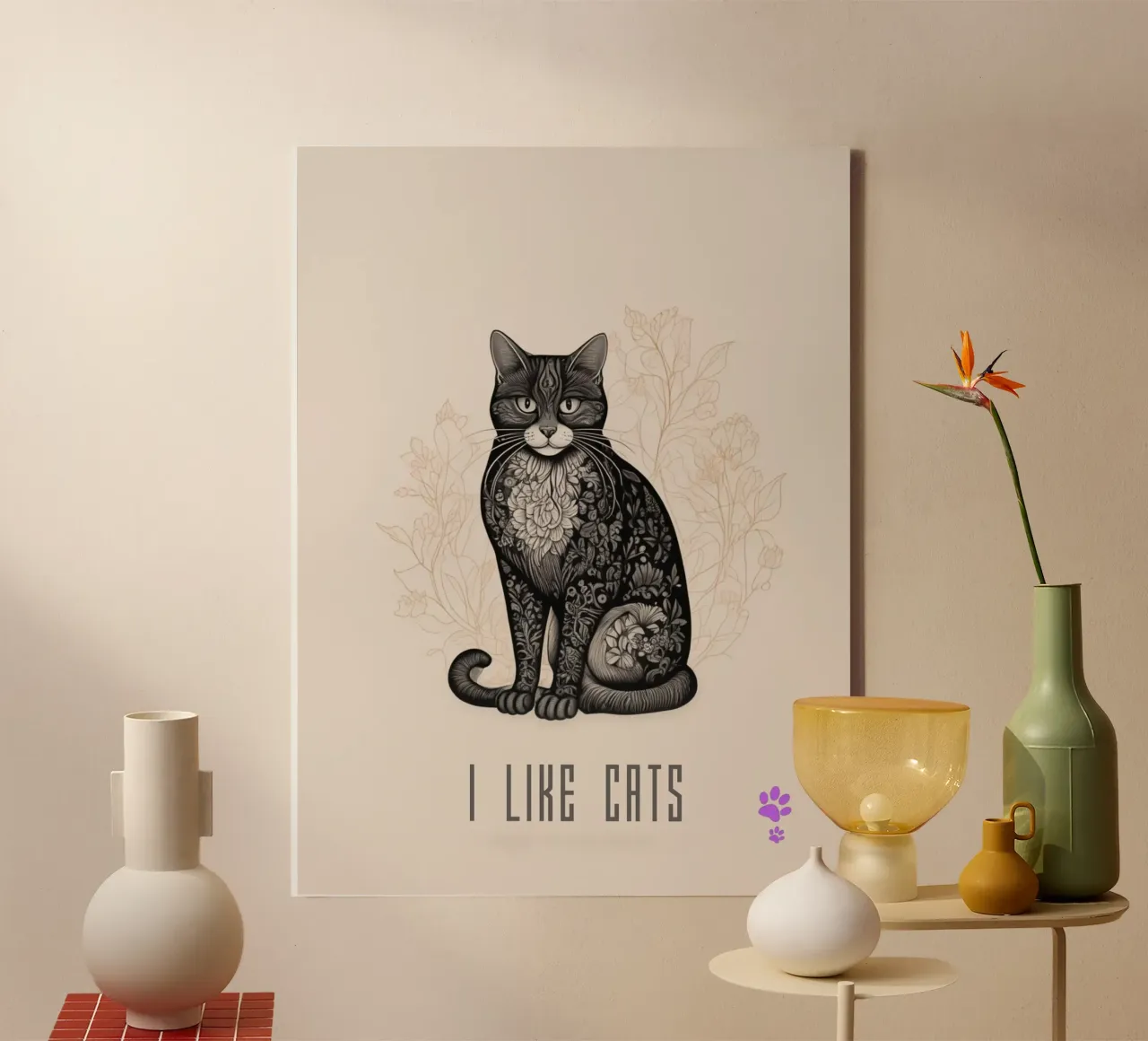 Ik hou van katten canvas met Baklijst van catsforyou