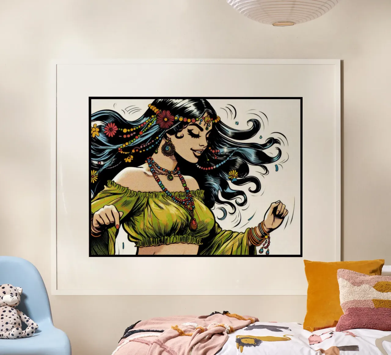 Donna hippie - Stampa poster d'epoca poster da posterprints-by-nomad