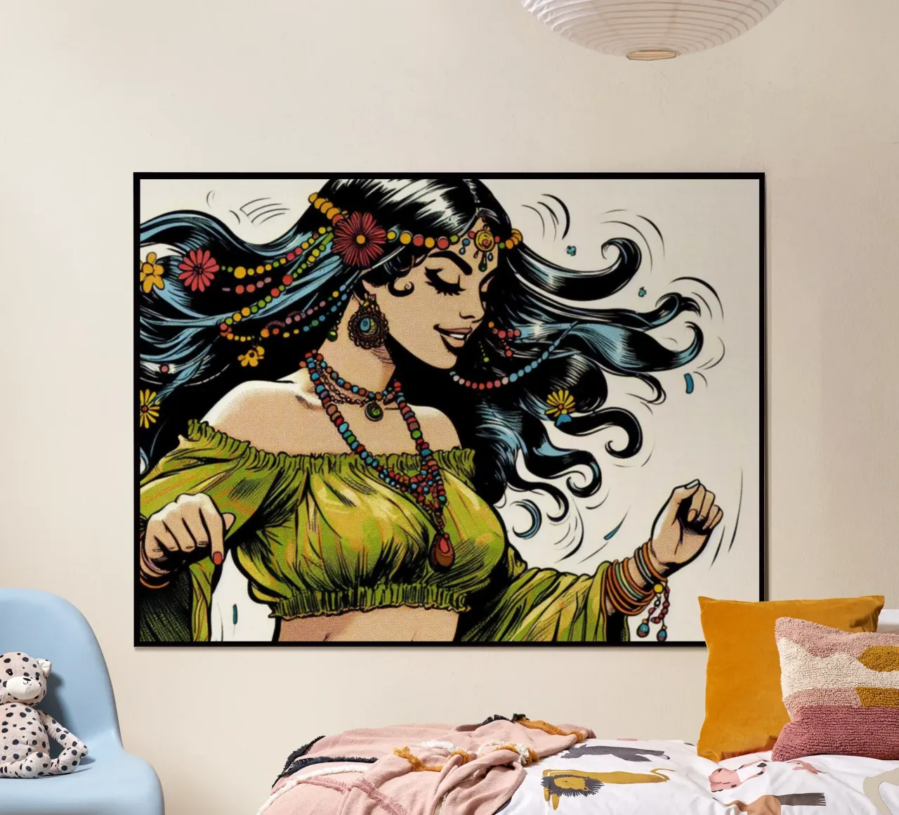 Donna hippie - Stampa poster d'epoca poster da posterprints-by-nomad